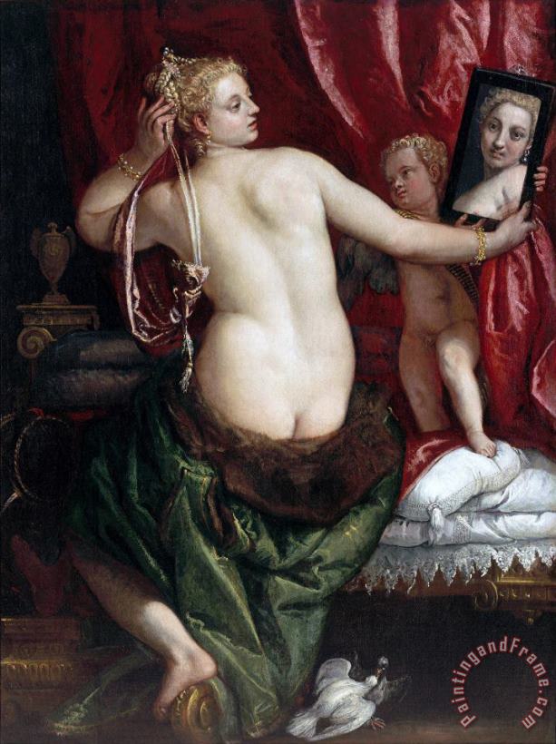 Paolo Caliari Veronese Venus with a Mirror (venus at Her Toilette) Art Print