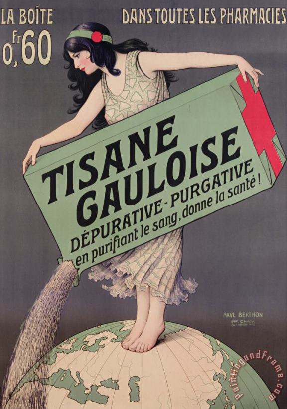 Poster Advertising Tisane Gauloise painting - Paul Berthon Poster Advertising Tisane Gauloise Art Print