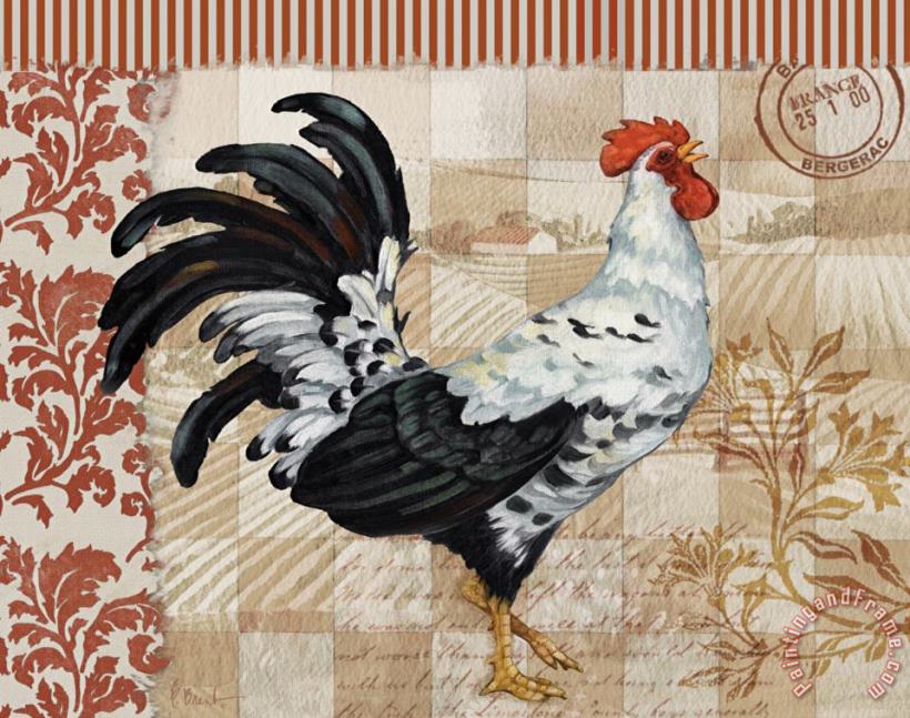 Paul Brent Bergerac Rooster Red I Art Painting