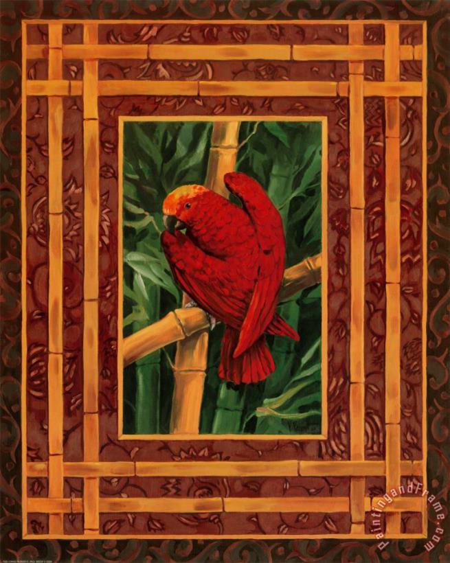 Crimson Parrot painting - Paul Brent Crimson Parrot Art Print
