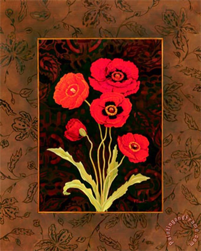 Damask Poppy painting - Paul Brent Damask Poppy Art Print
