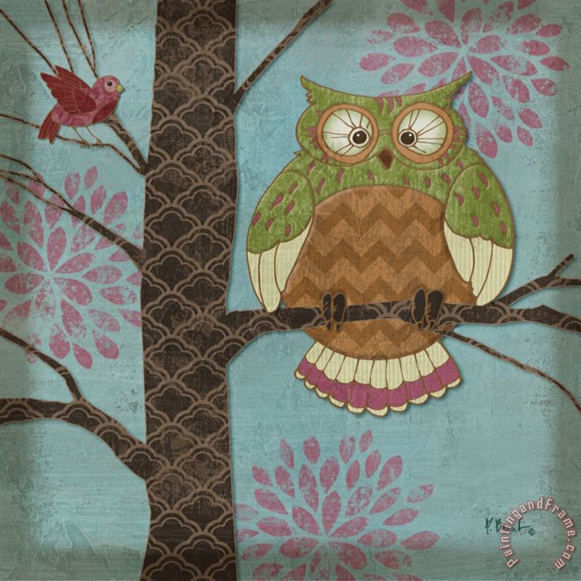 Paul Brent Fantasy Owls I Art Painting
