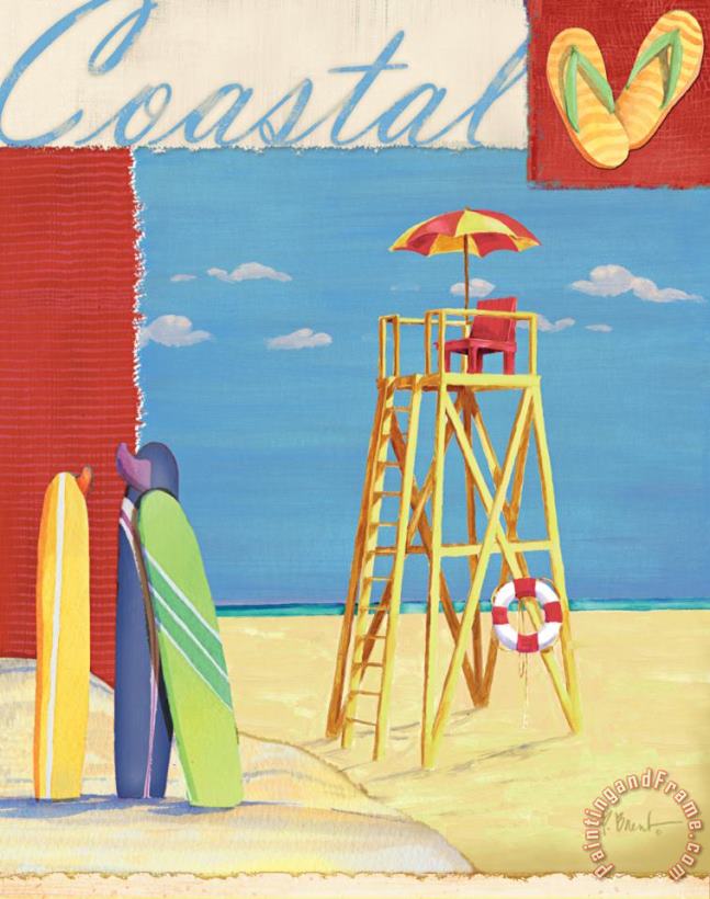 Paul Brent Lifeguard Collage Iv Art Painting