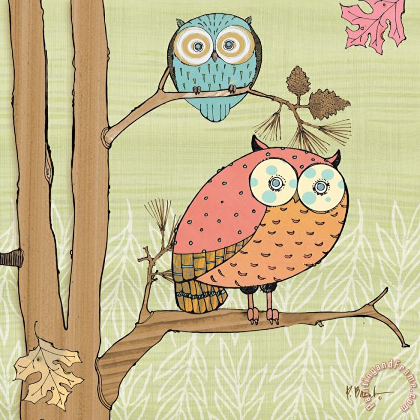 Paul Brent Pastel Owls I Art Print