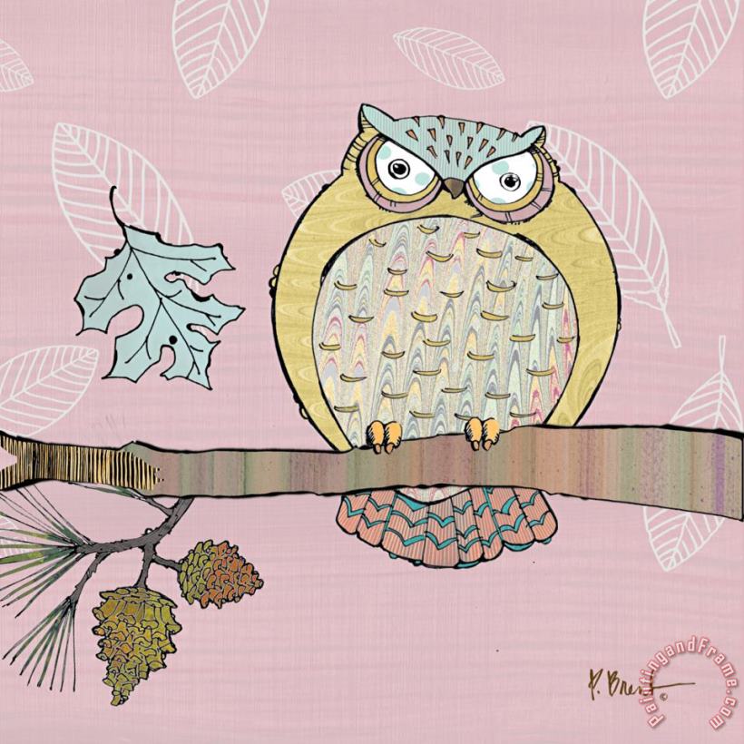 Paul Brent Pastel Owls III Art Painting