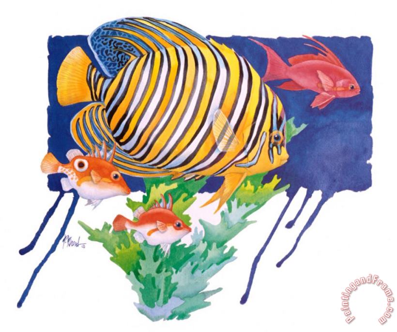 Regal Angel Fish painting - Paul Brent Regal Angel Fish Art Print