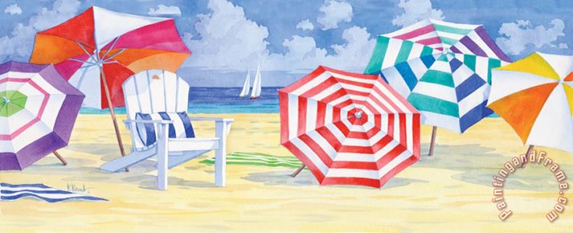 Paul Brent Umbrella Beach Art Painting