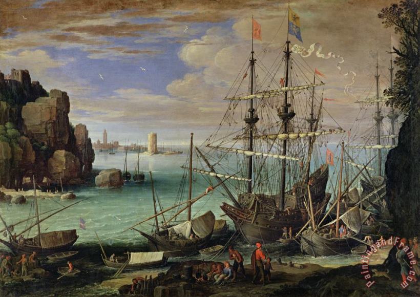 Scene of a Sea Port painting - Paul Bril Scene of a Sea Port Art Print