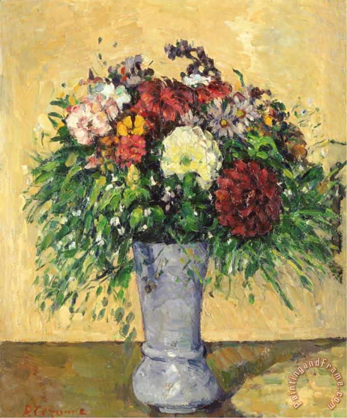Bouquet of Flowers in a Vase Circa 1877 painting - Paul Cezanne Bouquet of Flowers in a Vase Circa 1877 Art Print