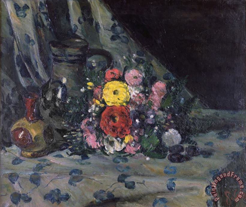 Paul Cezanne Bouquet of Yellow Dahlias C 1873 Art Painting