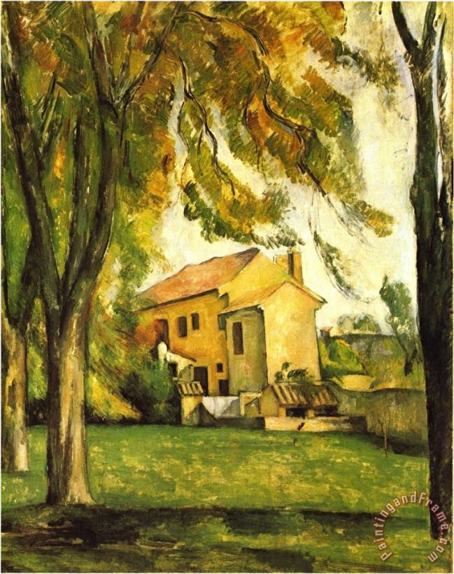 Chestnut Trees And Farm Jas De Bouffan painting - Paul Cezanne Chestnut Trees And Farm Jas De Bouffan Art Print