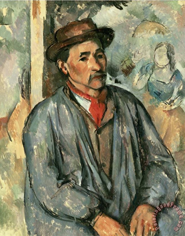 Paul Cezanne Farmer in Blue Shirt 1895 97 Art Print