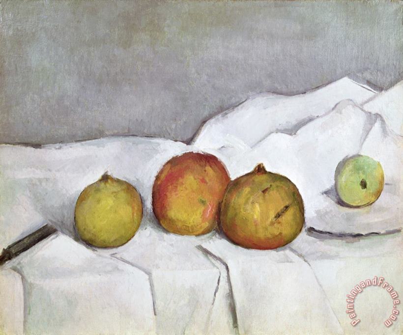 Paul Cezanne Fruit on a Cloth Art Painting