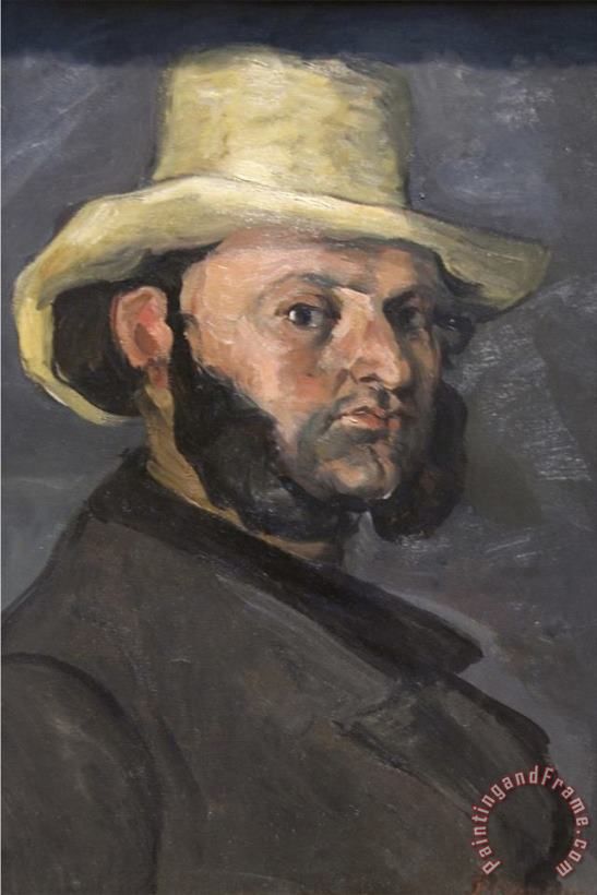 Paul Cezanne Gustav Boyer in Straw Hat Art Painting