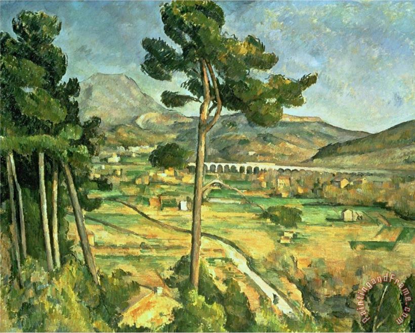 Landscape with Viaduct Montagne Sainte Victoire C 1885 87 Oil on Canvas painting - Paul Cezanne Landscape with Viaduct Montagne Sainte Victoire C 1885 87 Oil on Canvas Art Print