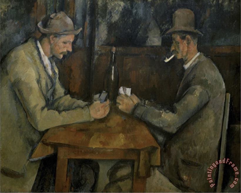 Les Joueurs De Cartes painting - Paul Cezanne Les Joueurs De Cartes Art Print