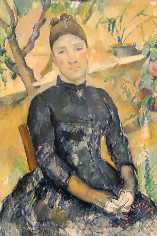 Paul Cezanne Madame Cezanne Nee Hortense Fiquet 1850 1922 in The Conservatory Art Print