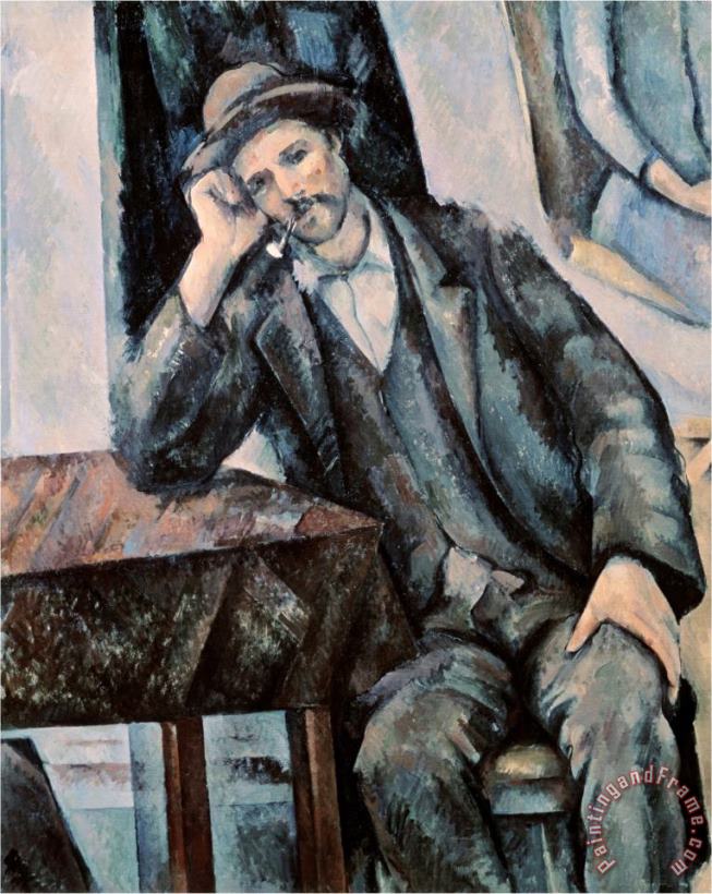 Paul Cezanne Man Smoking a Pipe Art Print