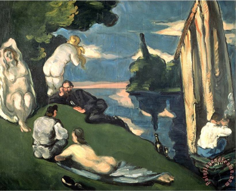 Paul Cezanne Pastoral Or Idyll 1870 Art Print