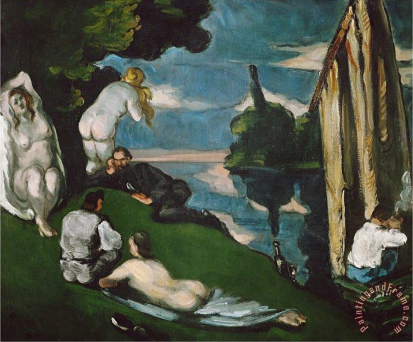 Paul Cezanne Pastorale Idyll 1870 Art Painting
