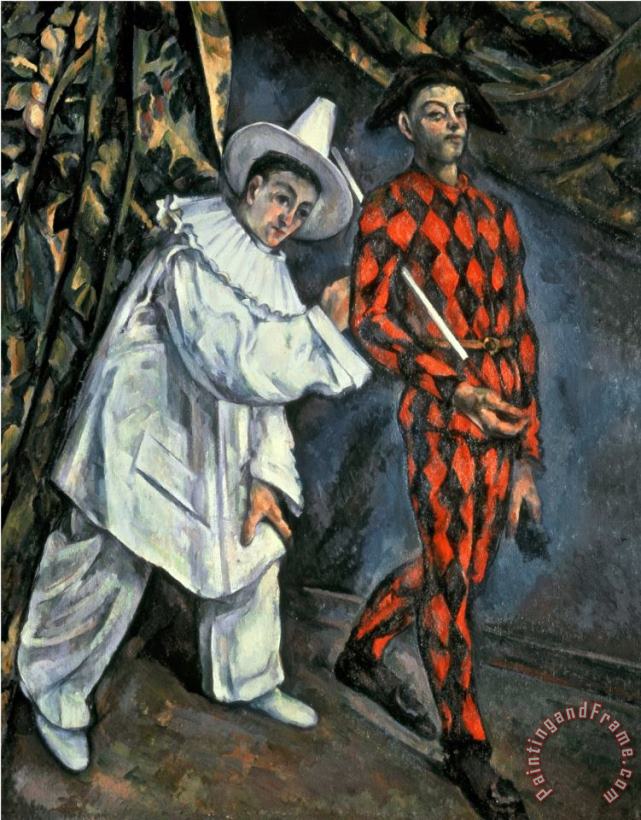 Paul Cezanne Pierrot And Harlequin Mardi Gras 1888 Oil on Canvas Art Painting