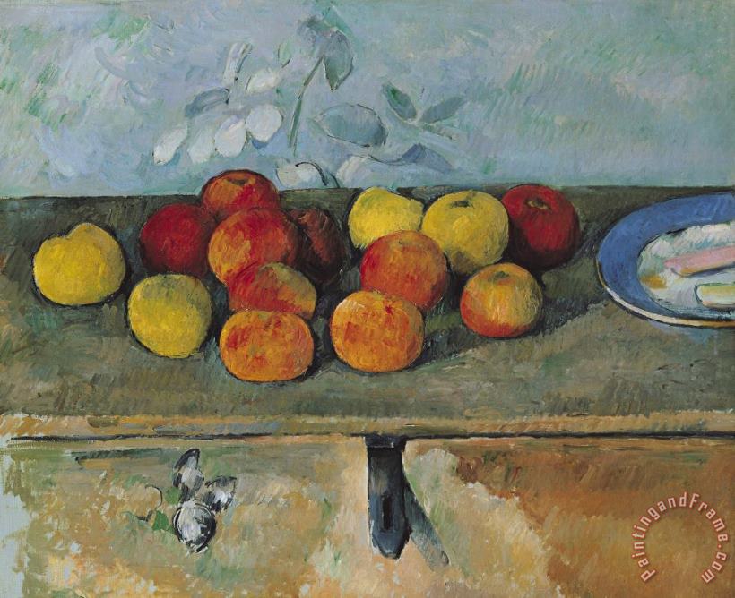 Still life of apples and biscuits painting - Paul Cezanne Still life of apples and biscuits Art Print