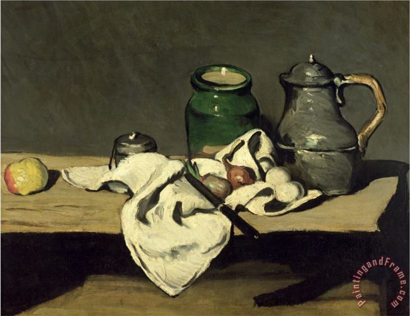 Paul Cezanne Still Life with a Kettle Circa 1869 Art Painting