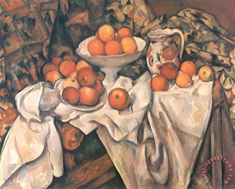 Still Life with Apples And Oranges C 1895 1900 painting - Paul Cezanne Still Life with Apples And Oranges C 1895 1900 Art Print
