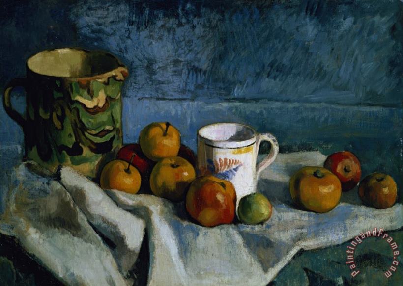 Still Life With Apples Cup And Pitcher painting - Paul Cezanne Still Life With Apples Cup And Pitcher Art Print