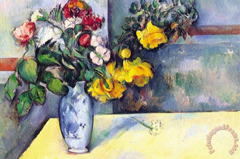 Still Life with Flowers in a Vase painting - Paul Cezanne Still Life with Flowers in a Vase Art Print