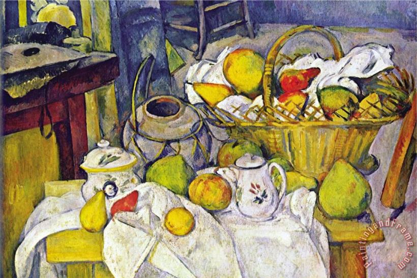 Paul Cezanne Still Life with Fruit Basket Art Painting