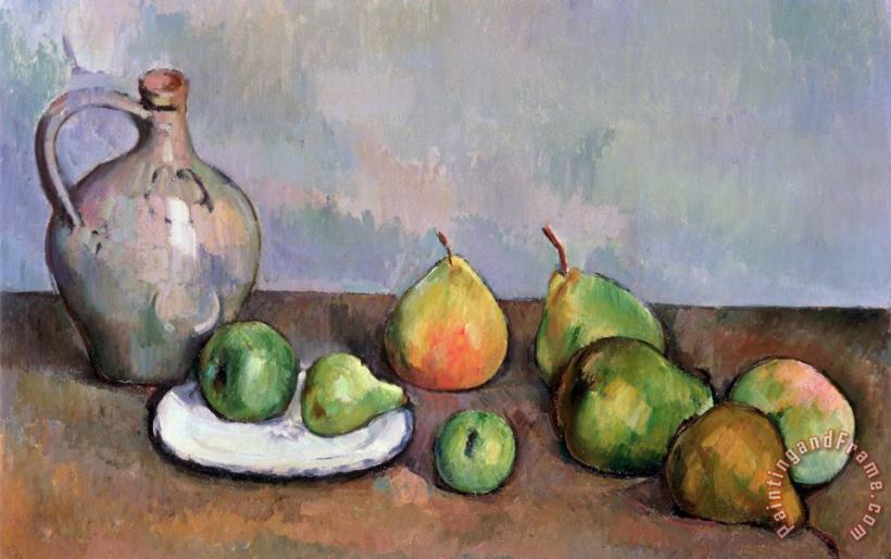 Still Life with Pitcher and Fruit painting - Paul Cezanne Still Life with Pitcher and Fruit Art Print