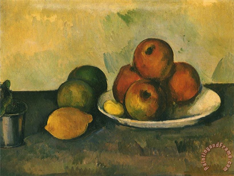 Study of Apples Lemon 1890 painting - Paul Cezanne Study of Apples Lemon 1890 Art Print