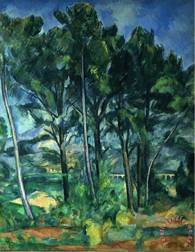 Paul Cezanne The Aqueduct Montagne Sainte Victoire Seen Through Trees Circa 1885 87 Art Print