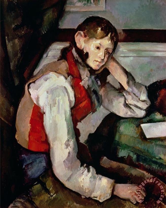 Paul Cezanne The Boy in The Red Waistcoat 1888 90 Oil on Canvas Art Print