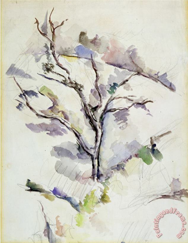 The Oak painting - Paul Cezanne The Oak Art Print