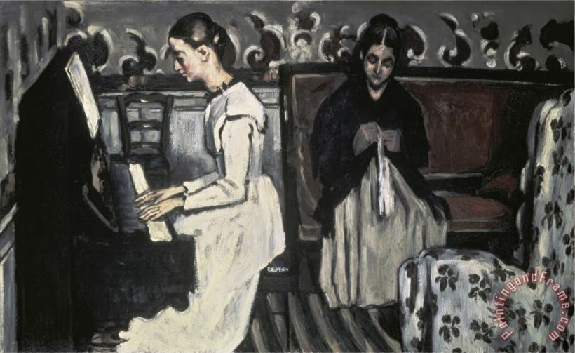 Paul Cezanne The Tannhause Overture Girl at The Piano Art Print