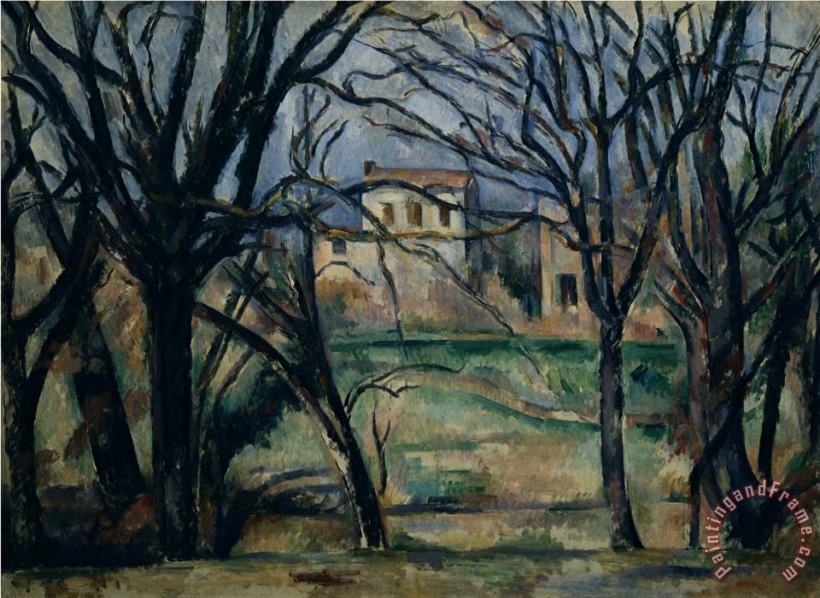 Paul Cezanne Trees And Houses Art Painting