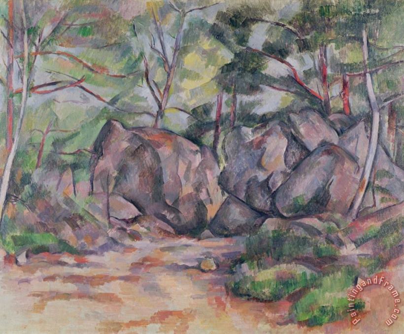 Paul Cezanne Woodland with Boulders 1893 Art Print