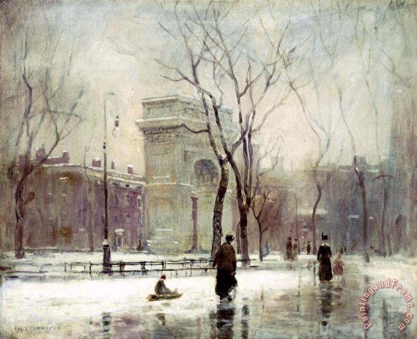 Paul Cornoyer Winter in Washington Square Art Painting