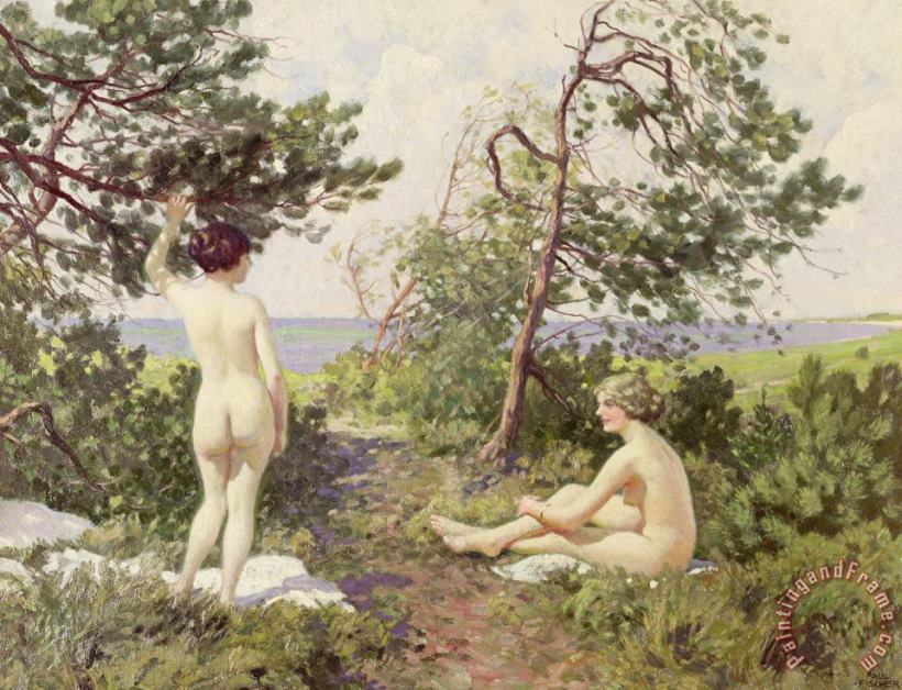 The Bathers painting - Paul Fischer The Bathers Art Print