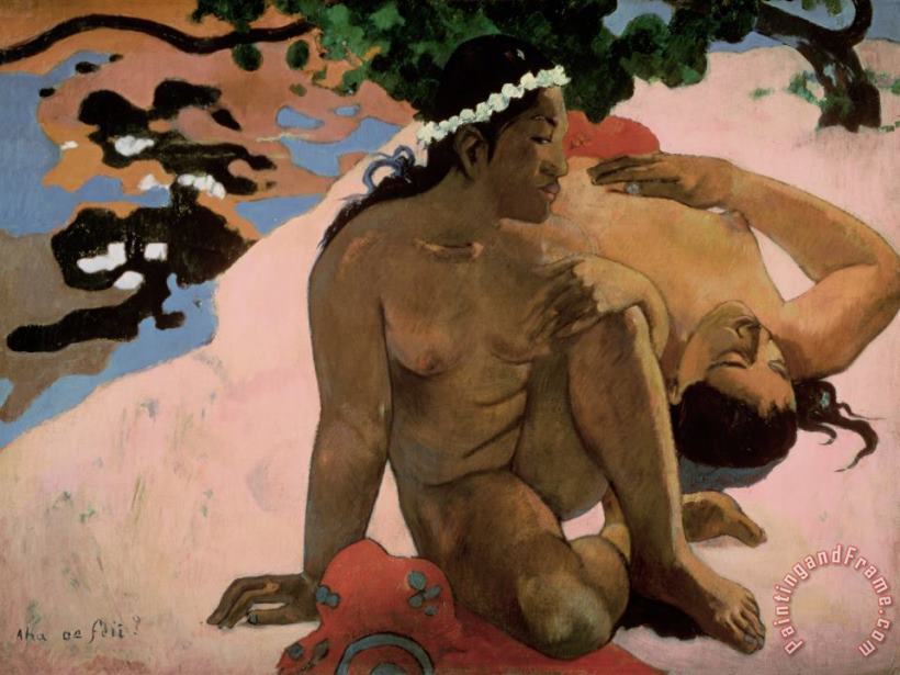 Paul Gauguin Are You Jealous Art Print