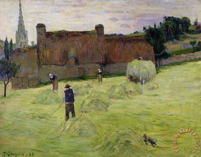 Paul Gauguin Haymaking in Brittany Art Painting