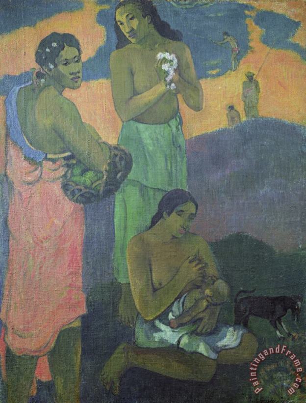 Paul Gauguin Maternity, Or Three Women on The Seashore Art Painting