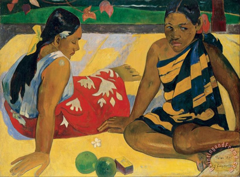 Parau Api. What News painting - Paul Gauguin Parau Api. What News Art Print Parau Api. What News painting - Paul Gauguin Parau Api. What News Art Print
