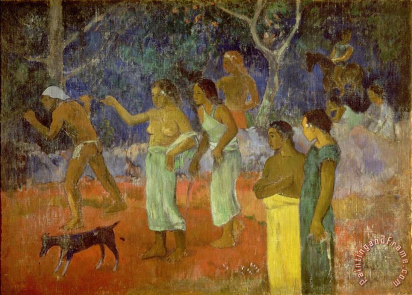 Paul Gauguin Scene from Tahitian Life Art Painting