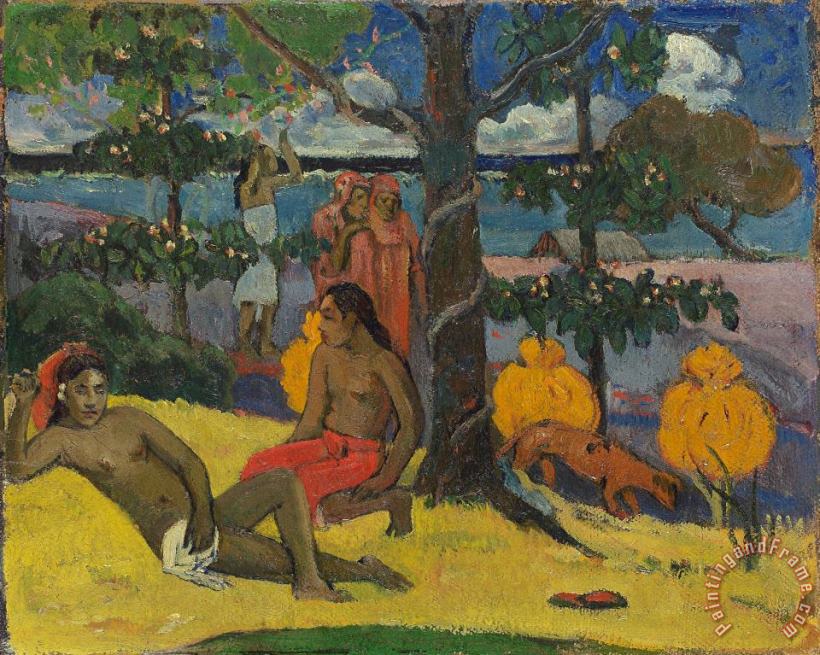 Tahitian Scene painting - Paul Gauguin Tahitian Scene Art Print