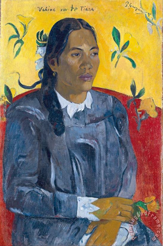 Paul Gauguin Tahitian Woman with a Flower Art Painting