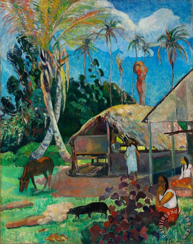 The Black Pigs painting - Paul Gauguin The Black Pigs Art Print