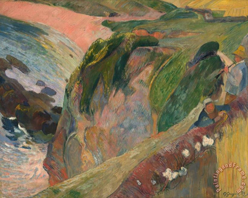 The Flageolet Player on The Cliff painting - Paul Gauguin The Flageolet Player on The Cliff Art Print